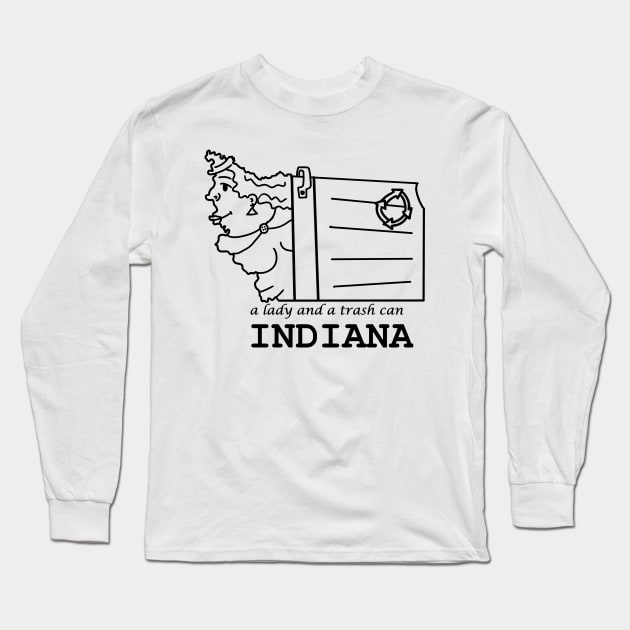 A funny map of Indiana 2 Long Sleeve T-Shirt by percivalrussell